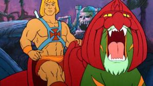 He-Man and his side kick Battle Cat.